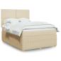 Preview: ARDEBO.de - Boxspringbett mit Matratze Creme 140x200 cm Stoff