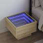 Preview: ARDEBO.de - Nachttisch mit Infinity-LED Sonoma-Eiche 40x40x30 cm