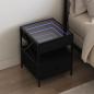 Preview: ARDEBO.de - Nachttisch mit Infinity-LED Schwarz 40x40x51 cm