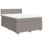 Preview: ARDEBO.de - Boxspringbett mit Matratze Taupe 160x200 cm Stoff