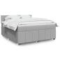 Preview: ARDEBO.de - Boxspringbett mit Matratze Hellgrau 180x200 cm Stoff