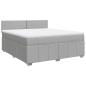 Preview: Boxspringbett mit Matratze Hellgrau 180x200 cm Stoff