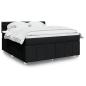 Preview: ARDEBO.de - Boxspringbett mit Matratze Schwarz 180x200 cm Stoff
