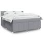 Preview: ARDEBO.de - Boxspringbett mit Matratze Hellgrau 180x200 cm Stoff