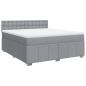 Preview: Boxspringbett mit Matratze Hellgrau 180x200 cm Stoff
