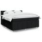 Preview: ARDEBO.de - Boxspringbett mit Matratze Schwarz 180x200 cm Stoff