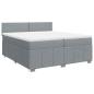 Preview: Boxspringbett mit Matratze Hellgrau 200x200 cm Stoff