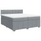Preview: Boxspringbett mit Matratze Hellgrau 200x200 cm Stoff