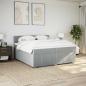 Preview: Boxspringbett mit Matratze Hellgrau 200x200 cm Stoff