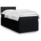 Preview: ARDEBO.de - Boxspringbett mit Matratze Schwarz 90x200 cm Stoff