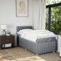 Preview: Boxspringbett mit Matratze Hellgrau 100x200 cm Stoff