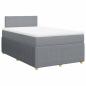 Preview: Boxspringbett mit Matratze Hellgrau 120x190 cm Stoff