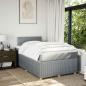 Preview: Boxspringbett mit Matratze Hellgrau 120x190 cm Stoff
