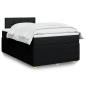 Preview: ARDEBO.de - Boxspringbett mit Matratze Schwarz 120x190 cm Stoff