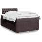 Preview: ARDEBO.de - Boxspringbett mit Matratze Dunkelbraun 120x190 cm Stoff