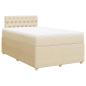Preview: Boxspringbett mit Matratze Creme 120x190 cm Stoff