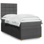 Preview: ARDEBO.de - Boxspringbett mit Matratze Dunkelgrau 90x200 cm Stoff