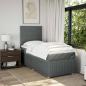 Preview: Boxspringbett mit Matratze Dunkelgrau 90x200 cm Stoff