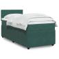 Preview: ARDEBO.de - Boxspringbett mit Matratze Dunkelgrün 100x200 cm Samt