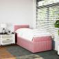 Preview: Boxspringbett mit Matratze Rosa 100x200 cm Samt