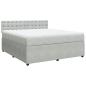Preview: Boxspringbett mit Matratze Hellgrau 180x200 cm Samt