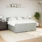 Preview: Boxspringbett mit Matratze Hellgrau 200x200 cm Samt