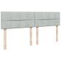 Preview: Boxspringbett mit Matratze Hellgrau 200x200 cm Samt