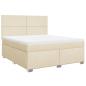 Preview: Boxspringbett mit Matratze Creme 180x200 cm Stoff