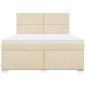 Preview: Boxspringbett mit Matratze Creme 180x200 cm Stoff