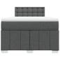 Preview: ARDEBO.de - Boxspringbett mit Matratze Dunkelgrau 120x200 cm Stoff
