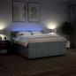 Preview: Boxspringbett mit Matratze Hellgrau 200x200 cm Stoff