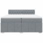 Preview: Boxspringbett mit Matratze Hellgrau 200x200 cm Stoff