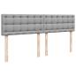Preview: Boxspringbett mit Matratze Hellgrau 200x200 cm Stoff