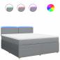 Preview: Boxspringbett mit Matratze Hellgrau 180x200 cm Stoff