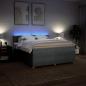 Preview: Boxspringbett mit Matratze Hellgrau 180x200 cm Stoff