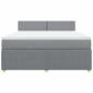 Preview: Boxspringbett mit Matratze Hellgrau 180x200 cm Stoff