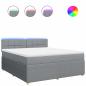 Preview: Boxspringbett mit Matratze Hellgrau 180x200 cm Stoff