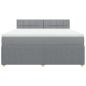 Preview: Boxspringbett mit Matratze Hellgrau 180x200 cm Stoff
