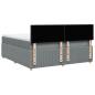 Preview: Boxspringbett mit Matratze Hellgrau 180x200 cm Stoff