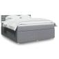 Preview: ARDEBO.de - Boxspringbett mit Matratze Hellgrau 180x200 cm Stoff