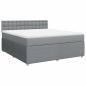 Preview: Boxspringbett mit Matratze Hellgrau 180x200 cm Stoff