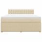 Preview: Boxspringbett mit Matratze Creme 180x200 cm Stoff