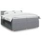Preview: ARDEBO.de - Boxspringbett mit Matratze Hellgrau 200x200 cm Stoff