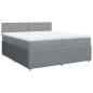 Preview: Boxspringbett mit Matratze Hellgrau 200x200 cm Stoff