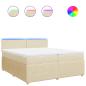 Preview: Boxspringbett mit Matratze Creme 200x200 cm Stoff