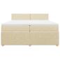 Preview: Boxspringbett mit Matratze Creme 200x200 cm Stoff