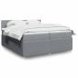 Preview: ARDEBO.de - Boxspringbett mit Matratze Hellgrau 200x200 cm Stoff