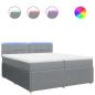 Preview: Boxspringbett mit Matratze Hellgrau 200x200 cm Stoff