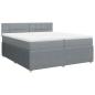 Preview: Boxspringbett mit Matratze Hellgrau 200x200 cm Stoff