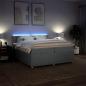 Preview: Boxspringbett mit Matratze Hellgrau 200x200 cm Stoff